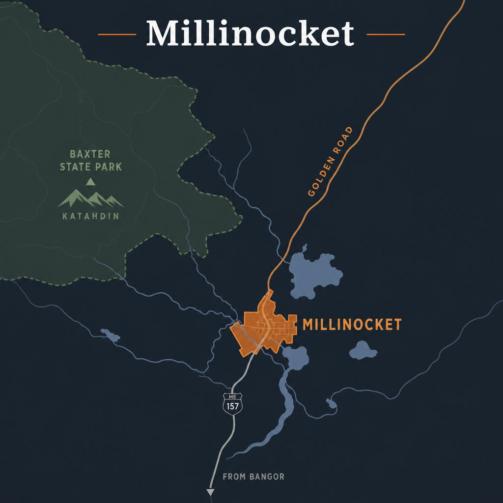 Millinocket region map (square) — compact