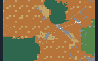 Map of BLM and other surface managers around Moab, Utah.